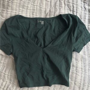 Offline by Aerie Cropped V Neck Tee